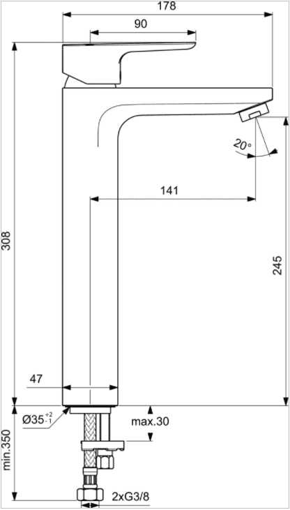 BC562AA Ceraplan Висока чешма за надграден мијалник thumb 2
