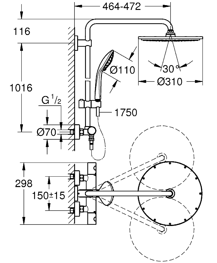 26075GNO Euphoria Shower System Control 310 мат thumb 2
