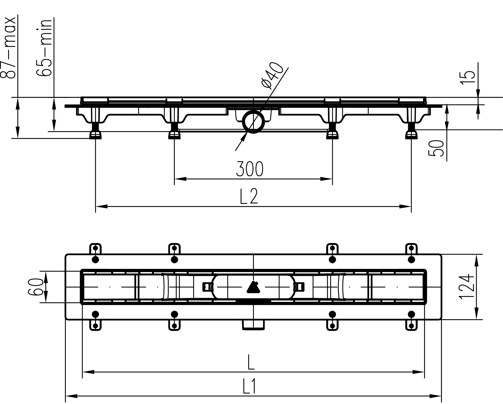 674762 Линиски туш сифон 750mm со метална рамка Standard thumb 3